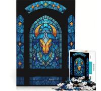 Rompecabezas de 1000 Piezas para Adultos diseño del Signo Zodiacal Tauro vitral Juguetes para armar Actividades Divertidas en casa para Fortalecer el Amor en Pareja 38x52cm