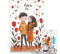 Rompecabezas de 1000 Piezas para Adultos, diseño Enamórate de San Valentín, Ideal para Decorar la Pared cumpleaños o Navidad 38x26cm