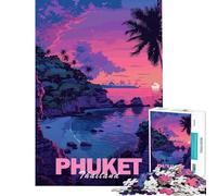 Rompecabezas de 1000 Piezas para Adultos diseño estético de la Ciudad de Phuket Ayuda a ejercitar el Cerebro decoración del hogar Juguete Educativo para Mayores de 14 años (50x75cm)