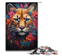 Rompecabezas de 1000 Piezas para Adultos diseño Floral psicodélico Colorido de Madera Ideal para Juegos Familiares cumpleaños (38 x 26 cm)