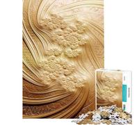 Rompecabezas de 1000 Piezas para Adultos diseño Fractal Dorado Juego Familiar para Pasar el Tiempo en casa cumpleaños y Navidad (tamaño 50x75cm)