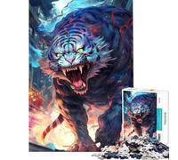 Rompecabezas de 1000 Piezas para Adultos diseño Furia del Tigre Blanco Juguete Intelectual Juego Familiar Ideal para Parejas Amantes de los Juegos (tamaño 50x75cm)
