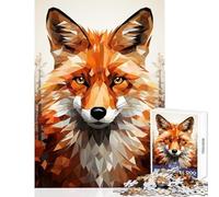 Rompecabezas de 1000 Piezas para Adultos diseño geométrico Abstracto de Zorro decoración de Pared Regalo para Mujeres Hombres Juegos Familiares colección de Artistas Bellas Artes tamaño 38x52cm