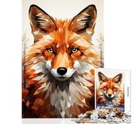 Rompecabezas de 1000 Piezas para Adultos diseño geométrico Abstracto de Zorro Juguete Educativo Gran Regalo y Juguetes Juegos Familiares Entrena tu Cerebro y Tus Manos tamaño 38x26cm