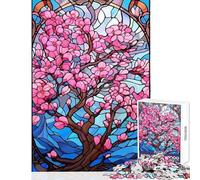 Rompecabezas de 1000 Piezas para Adultos diseño japonés de Flores de Cerezo Juego Familiar Regalos para Mujeres Juguete Decorativo de Pared con Piezas de Formas aleatorias Que encajan Perfectamente