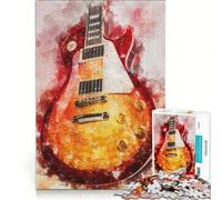Rompecabezas de 1000 Piezas para Adultos diseño Les Paul en Acuarela Juguetes para armar Carrera de Velocidad Manual con Piezas de Formas aleatorias Que encajan Perfectamente 38x26cm