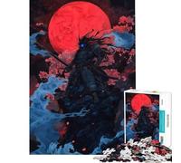 Rompecabezas de 1000 Piezas para Adultos diseño Luna de Sangre Ronin Rompecabezas para Adolescentes Juego Familiar Carrera de Velocidad Manual interacción Entre Padres e Hijos (tamaño 38x52cm)