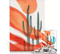 Rompecabezas de 1000 Piezas para Adultos, diseño Minimalista de Cactus, Juegos Divertidos, interacción Entre Padres e Hijos, Regalo desafiante, 38x52cm