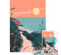 Rompecabezas de 1000 Piezas para Adultos diseño Minimalista de Camino de Playa Ideal para Juegos educativos desafíos Juegos relajantes Divertidos y Originales tamaño 38x26cm
