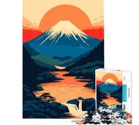 Rompecabezas de 1000 Piezas para Adultos diseño Minimalista del Monte Fuji al Atardecer Ideal para Juegos educativos desafíos Juegos relajantes Divertidos y Originales Ideas de Regalo tamaño 75x50cm