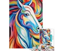 Rompecabezas de 1000 Piezas para Adultos diseño Moderno de Caballo Arte Abstracto Juguetes educativos Juegos educativos Regalo de cumpleaños Excelentes Regalos y Juguetes (tamaño 38x26cm)