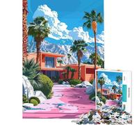 Rompecabezas de 1000 Piezas para Adultos diseño Moderno de Mediados de Siglo de Palm Springs desafío Educativo para el hogar decoración artística para el hogar Juguetes para Mayores de 14 años Juego