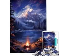 Rompecabezas de 1000 Piezas para Adultos diseño nórdico Naturaleza y Aurora Boreal Juego Intelectual Ideal para familias y Parejas Amantes de los Juegos (Tamaño 38x52cm)
