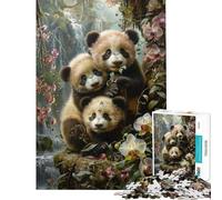Rompecabezas de 1000 Piezas para Adultos diseño Panda Paradise Ideal para Decorar la Pared Mejora la Memoria Difícil y desafiante (tamaño 38x26cm)