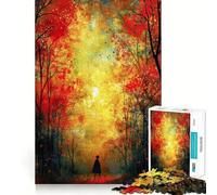 Rompecabezas de 1000 Piezas para Adultos,diseño Paseo de otoño,Juego de articulaciones firmes,Juego de concentración,Regalo,diversión,Navidad,decoración artística (38x52cm)