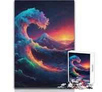 Rompecabezas de 1000 Piezas para Adultos, diseño prismático de Olas Grandes, Ideal para Relajarse en el Tiempo Libre, Corte Limpio, sin Costuras, Entrelazado, tamaño de Juguete: 50x75cm