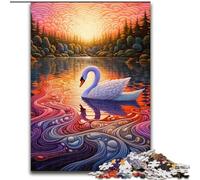 Rompecabezas de 1000 Piezas para Adultos, diseño psicodélico de Cisne, Ideal para Decorar, Reto Mental, para Adultos, Familia, Regalo navideño (tamaño: 50x75cm)