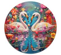 Rompecabezas de 1000 Piezas para Adultos, diseño psicodélico de Cisne Redondo, desarrolla la coordinación Ojo-Mano, cumpleaños (67,5 x 67,5 cm)