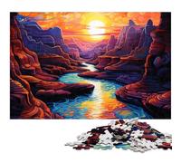 Rompecabezas de 1000 Piezas para Adultos diseño psicodélico de Horse Shoe Bend Canyon at Night Juego práctico Ideal para Adolescentes a Partir de 14 años (tamaño 38 x 26 cm)
