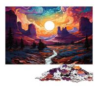 Rompecabezas de 1000 Piezas para Adultos diseño psicodélico de Moab Utah de Noche Obra de Arte para Adolescentes a Partir de 14 años (tamaño 75 x 50 cm)