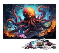 Rompecabezas de 1000 Piezas para Adultos diseño psicodélico de Pulpo Colorido desafío Educativo antiestrés desafío difícil 1000 Piezas (75 x 50 cm)