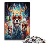 Rompecabezas de 1000 Piezas para Adultos diseño psicodélico de Renos de Papá Noel Juguetes educativos intelectuales descompresores Ideas de Regalo 1000 Piezas