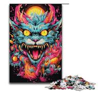Rompecabezas de 1000 Piezas para Adultos diseño psicodélico de una Familia de Bestias Coloridas Rompecabezas de Papel Juego Educativo Juguete de desafío 1000 Piezas (38 x 26 cm)