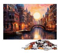 Rompecabezas de 1000 Piezas para Adultos diseño psicodélico de Venecia Ideal como Juego Educativo Regalo artístico (tamaño 38 x 26 cm)