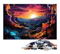 Rompecabezas de 1000 Piezas para Adultos diseño psicodélico del Gran Cañón de Noche Ideal como Juego Educativo desafío Juguete Obra de Arte Regalo (tamaño 75 x 50 cm)