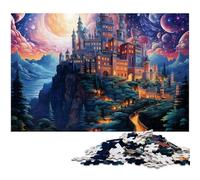 Rompecabezas de 1000 Piezas para Adultos diseño psicodélico del Palacio Nacional de Peña de Noche Ideal para familias Actividades en casa Regalo de cumpleaños Regalo de Viaje (tamaño 38 x 26 cm)