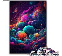 Rompecabezas de 1000 Piezas para Adultos, diseño psicodélico Espacial de Madera, Navidad y Año Nuevo, Regalo Festivo, 50x75cm, Actividad de Noche de Juegos Familiar Atractiva