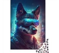 Rompecabezas de 1000 Piezas para Adultos, diseño Punk con Humanos y Perros. Rompecabezas Cuadrados creativos para Adultos. Rompecabezas de Papel para decoración del hogar. 38 x 26 cm / 1000 Piezas.