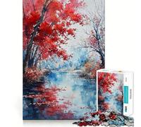 Rompecabezas de 1000 Piezas para Adultos,diseño Reflejos de otoño,Bordes Finos,Ideal para Manualidades,diversión,relajación y como Regalo de cumpleaños o para Aficionados (50x75cm)