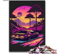Rompecabezas de 1000 Piezas para Adultos,diseño Retro de Olas Coloridas,Hecho de Madera,Ideal como decoración artística o Regalo de cumpleaños,50x75cm para cumpleaños,festividades