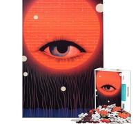 Rompecabezas de 1000 Piezas para Adultos diseño Retro japonés de litografía Ojo Cósmico Juegos relajantes Juguetes educativos Regalos de Amigo Invisible Actividades Familiares (tamaño 38x52cm)