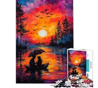 Rompecabezas de 1000 Piezas para Adultos diseño Romance al Atardecer Ideal para Relajarse como Regalo de cumpleaños Difícil y desafiante (tamaño 38x52cm)