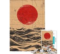 Rompecabezas de 1000 Piezas para Adultos diseño Sol Carmesí Rompecabezas Abstracto para Adultos Juguete Decorativo para Pared desafío difícil Toda la Familia (tamaño 38x52cm)