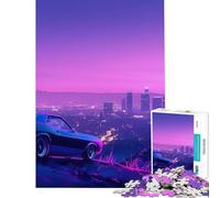 Rompecabezas de 1000 Piezas para Adultos diseño Synthwave Cityscape Juego Familiar Educativo Juguete desafiante Excelentes Regalos y Juguetes para aliviar el estrés (tamaño 38x52cm)