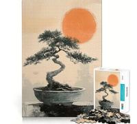 Rompecabezas de 1000 piezas para adultos diseño tradicional japonés de árbol bonsái y sol ideal para decoración Juguete de construcción para fomentar la concentración Juego de paz Regalo de cumpleaños