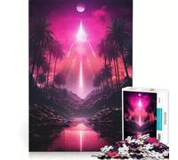 Rompecabezas de 1000 Piezas para Adultos diseño Tropical Synthwave Dreams Juguete antiestrés desafío difícil Toda la Familia 38x52cm