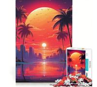 Rompecabezas de 1000 Piezas para Adultos diseño Tropical Synthwave Dreams Juguetes para armar decoración para el hogar cumpleaños y Navidad 50x75cm