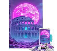 Rompecabezas de 1000 Piezas para Adultos diseño Vaporwave Colosseum Ideal para cumpleaños Navidad decoración de Pared y Juegos Familiares Apto para Mayores de 14 años (38x52cm)