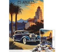 Rompecabezas de 1000 Piezas para Adultos diseño Vintage de Los Ángeles Pared para Mujeres y Hombres colección de Artistas tamaño 38x52cm