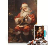 Rompecabezas de 1000 Piezas para Adultos diseño Vintage de Papá Noel Juguetes antiestrés navideños desafío difícil cumpleaños 38x52cm
