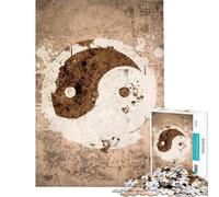Rompecabezas de 1000 Piezas para Adultos diseño Vintage de Yin y Yang Ideal para Jugar en Familia Pasar el Tiempo en casa o como Regalo para Toda la Familia (tamaño 50x75cm)