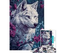 Rompecabezas de 1000 Piezas para Adultos diseño White Wolf Bloom Ideal para decoración de Pared Regalo de cumpleaños y un desafío Educativo (tamaño 50x75cm)