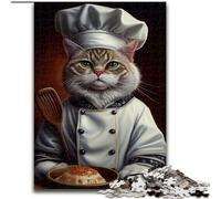 Rompecabezas de 1000 Piezas para Adultos, Divertido Rompecabezas de Animales de Gato y Chef. Rompecabezas desafiante para Adolescentes, diversión Familiar, Regalo de decoración del hogar (50x75cm).