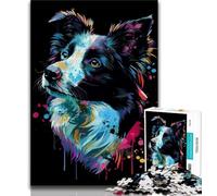 Rompecabezas de 1000 Piezas para Adultos DJ Neon Border Collie 1000 Piezas para Adultos Juegos educativos Familiares decoración del hogar Regalo 75x50cm