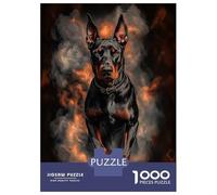 Rompecabezas De 1000 Piezas para Adultos Doberman in Smoke Rompecabezas para Adultos Juego De Ingenio Pero Divertido Y Humorístico 52x38cm/1000pcs