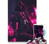 Rompecabezas de 1000 Piezas para Adultos: Doctor de la Peste ciberpunk con Rifle, Juego práctico, Carrera de Velocidad Manual, con Piezas de Formas aleatorias Que encajan Perfectamente 50x75cm